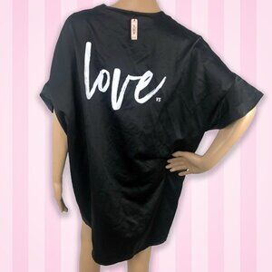New Victoria's Secret Black Satin Silky Kimono Robe Wrap Short Sleeve